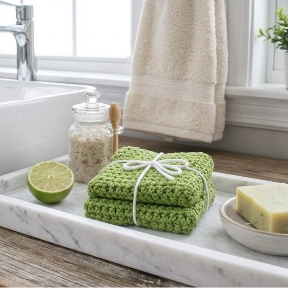 Brand New!! Handmade 100% cotton Washcloth Set